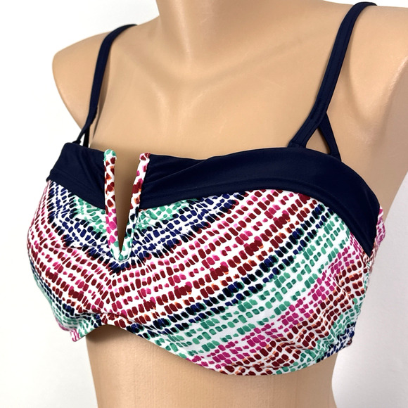 Athleta Bikini Top 38 D/DD Underwire Removable Strap V-Neck Removable Pad 213147 - Picture 2 of 7